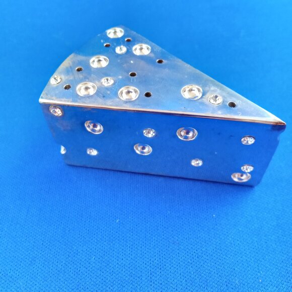 vtg set 6 mouse cheese picks and silverplate holder with crystals charcuterie - Picture 5 of 11